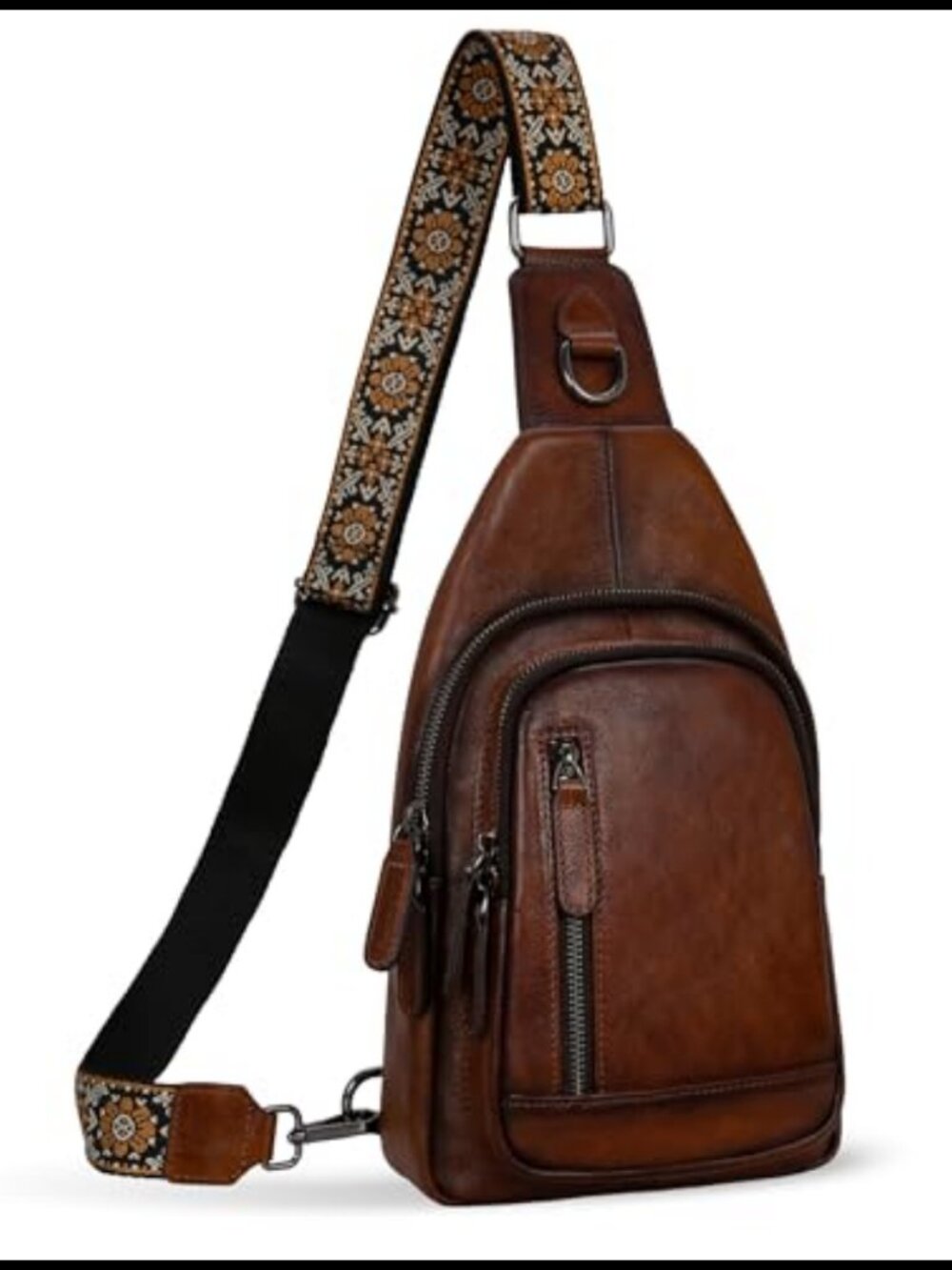 Sling Bag RFID Crossbody Purse Fanny Pack Pebble Grain Leather Women